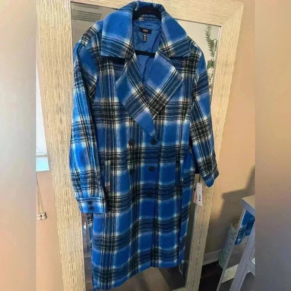 AQUA Plaid Duster Trench Coat - 100% Exclusive - NWT - Picture 4 of 14